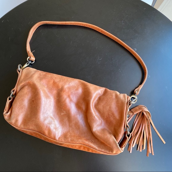 VINTAGE cognac leather handbag - Picture 2 of 5